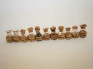 Antique Miniature Pharmacy Jars Bottles Rare 1800 