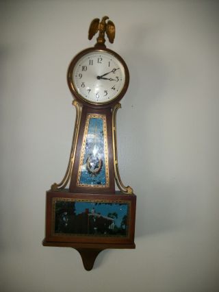 Antique Seth Thomas Electric Banjo Wall Clock - - George Washington/ Mount Vernon