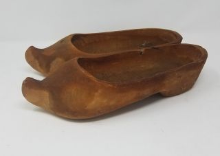 Vintage Antique Hand Carved Wooden Shoes