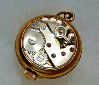 Vintage Estate 17 Jewel Jean Perret Genev Swiss Bubble Skeleton Pendant Watch. 4