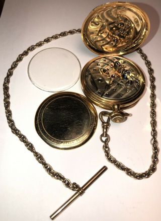 Vintage ANTIQUE Patek Philippe Fine 18K Gold Men’s POCKET WATCH Pocketwatch &Fob 5
