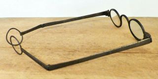 RARE Antique 18th C SPECTACLES Steel Iron FOLDING EYEGLASSES Glasses FRANKLIN 3
