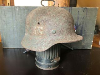 Ww2 German Relic Xx Elite Troops Dd M35 Helmet Rare