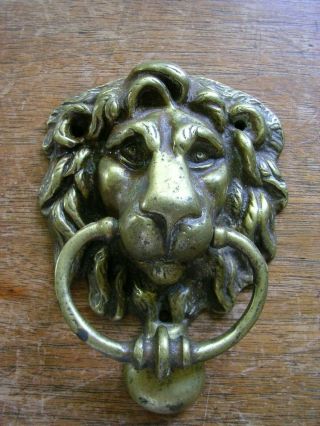 Vintage/antique Brass Lions Head Door Knocker Doorknocker Nicely Detailed
