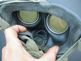 Pristine Late war 1944 WWII German Wehrmacht gas mask GM - 38 with Fe41 filter 4