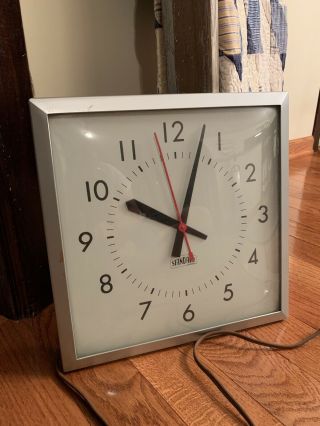 Vintage Standard Electric Bubble Glass Wall Clock Industrial Schoolhouse