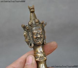 Tibet Tantra Bronze Vajrakilaya buddha Statue Vajra Dorje Phurpa Dagger Talisman 2