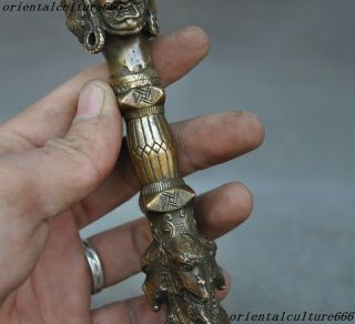 Tibet Tantra Bronze Vajrakilaya buddha Statue Vajra Dorje Phurpa Dagger Talisman 3