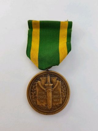 Spanish American War Campaign Medal Us Army Numbered