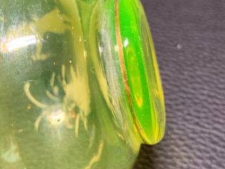 19th Century Victorian Mary Gregory Uranium Vaselin Glass Decanter Scent Bottle 7