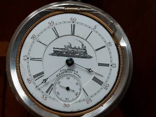 18 Size Columbus Railway King Pocket Watch With Locomotive Dial,  Ca.  1894