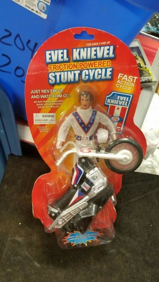 2006 Evel Knievel Friction Powered Stunt Cycle W/ Action Figure Blister Pack
