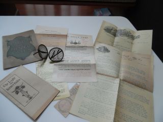 Antique Angle Lamp Parts And 1907 Papers For The Lamp