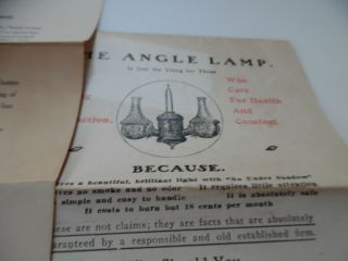 Antique Angle Lamp Parts and 1907 papers For The Lamp 7
