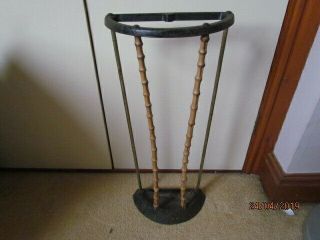 Vintage Cane And Metal Umbrella / Stick Stand