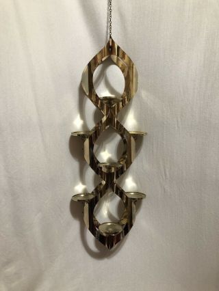 Vintage/mid - Century Modern Gold Hanging Chandelier By Mascot Succulent/air Plant