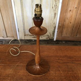 Vintage Art Deco Wooden Table Lamp