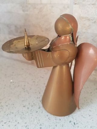 Vintage Angel Candle Holder - Brass & Copper,  Arts And Crafts Style