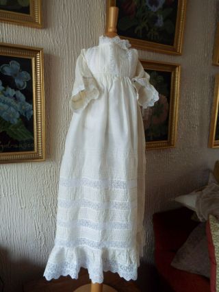 Vintage Baby Christening Gown/silk And Lace