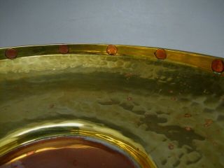 antique arts and crafts copper & brass fruit bowl alms dish plate vintage 4