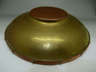 antique arts and crafts copper & brass fruit bowl alms dish plate vintage 5