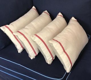 Vintage French Stripe Linen Cushions.  Old Stock Fabric.  Provence.