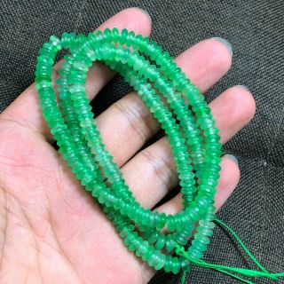 Chinese Handwork Green Ice Jadeite Jade Abacus Beads Rare Collectible Bracelet