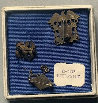 VINTAGE BOXED SET OF STERLING AND GOLD UNITED STATES NAVY,  PINS 4