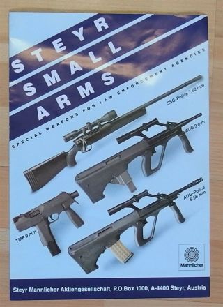Steyr Aug Police Rifle & Smg Brochure,  Army Le Assault Ordnance