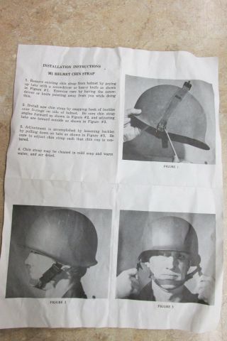 Us M1 Helmet Steel Pot Chin Strap Unissued In Wrap 1988 Dated