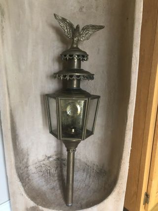 Antique Brass Federal Style Oil Coach Lamps