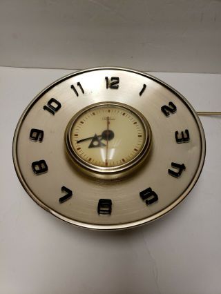 Vintage GE Telechron Flying Saucer Aluminum 1950’s Wall Clock 2H101 Parts 2