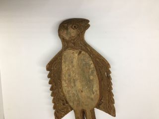 Hand Carved Wooden Bird Antique Primitive Eagle Sculpture Wood Figure Folk Art 2