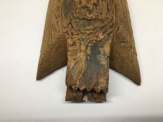 Hand Carved Wooden Bird Antique Primitive Eagle Sculpture Wood Figure Folk Art 5