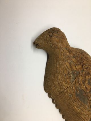 Hand Carved Wooden Bird Antique Primitive Eagle Sculpture Wood Figure Folk Art 8