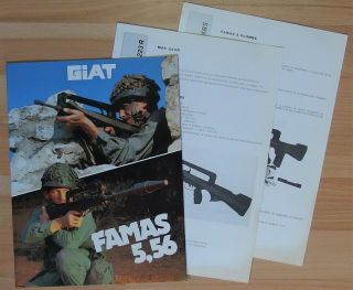 Famas 5.  56mm Rifle Brochure French Army Giat Mas.  223 Military Assault Bull Pup