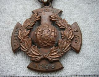 Fine SPANISH AMERICAN WAR VETERAN Medal - JERSEY VOLUNTEER - Bronze - NR 3