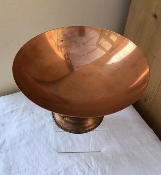 Vintage Arts And Crafts Style Linton Copper And Brass Tazza/Pedestal Bowl 3