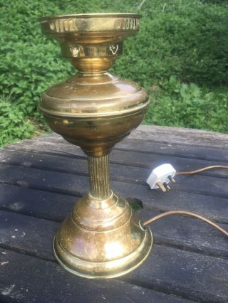 Vintage Antique Brass Electric Oil Lamp Base