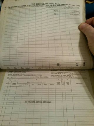 WWII Flight Log Book of pilot James Shumate KIA 8/8/45,  w/12/42 to 7/45 6