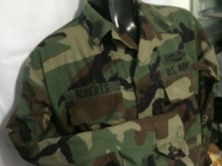 Woodland Camo Acu Army Combat Bdu Ripstop Jacket Coat Medium M R Usgi W/ Patch
