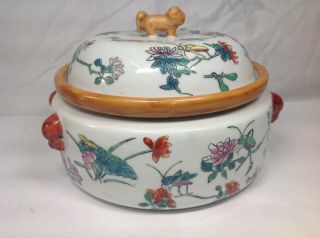 Vintage Chinese Famille Rose Box And Cover