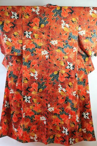 Japanese Komon Kimono Red S0404