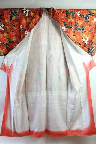 Japanese Komon Kimono Red s0404 4