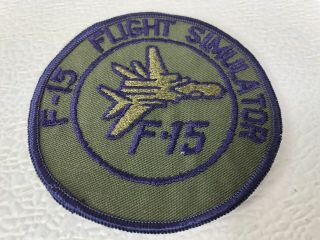 Vintage Usaf Uniform Patch F - 15 Flight Simulator Subdued
