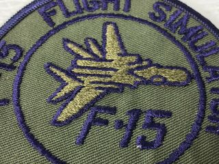 Vintage USAF Uniform Patch F - 15 Flight Simulator SUBDUED 4