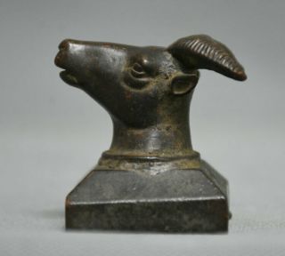 4.  5cm Old Chinese Bronze 12 Zodiac Year Animal Sheep Seal Stamp Signet Statue