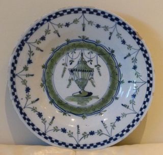 Antique English Delft Plate Circa 1750 - Extremely Rare And Hard To Find
