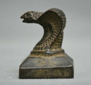 4cm Old Chinese Bronze 12 Zodiac Year Animal Snake Seal Stamp Signet Statue