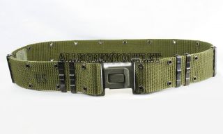 Us Military Individual Equipment Pistol Web Belt Od Green Grey Buckle Large Vgc